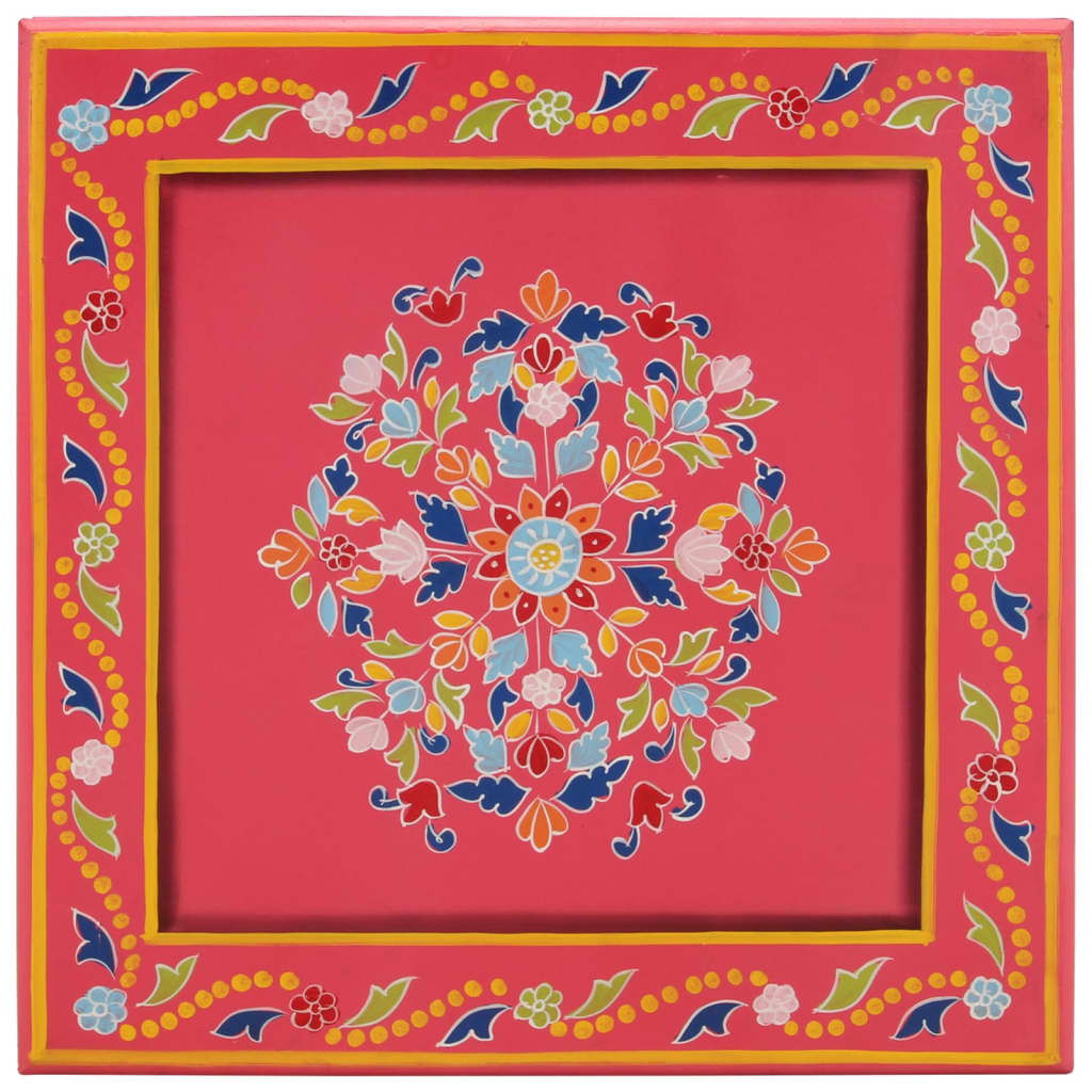 Salongbord Sofabord Tre rosa håndmalt heltre mango