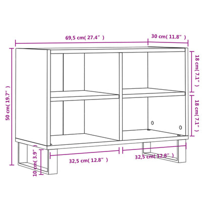 TV-benk svart 69,5x30x50 cm konstruert tre