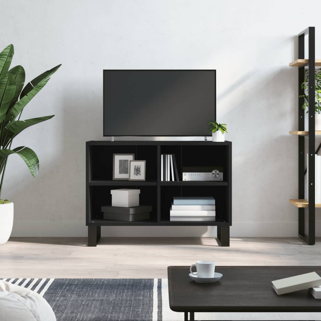 TV-benk svart 69,5x30x50 cm konstruert tre