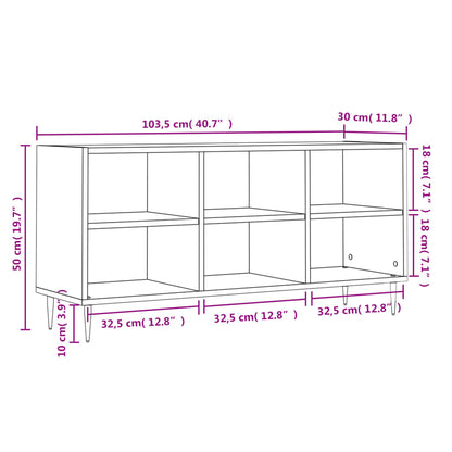 TV-benk betonggrå 103,5x30x50 cm konstruert tre