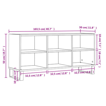 TV-benk betonggrå 103,5x30x50 cm konstruert tre