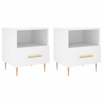 Nattbord 2 stk hvit 40x35x47,5 cm konstruert tre