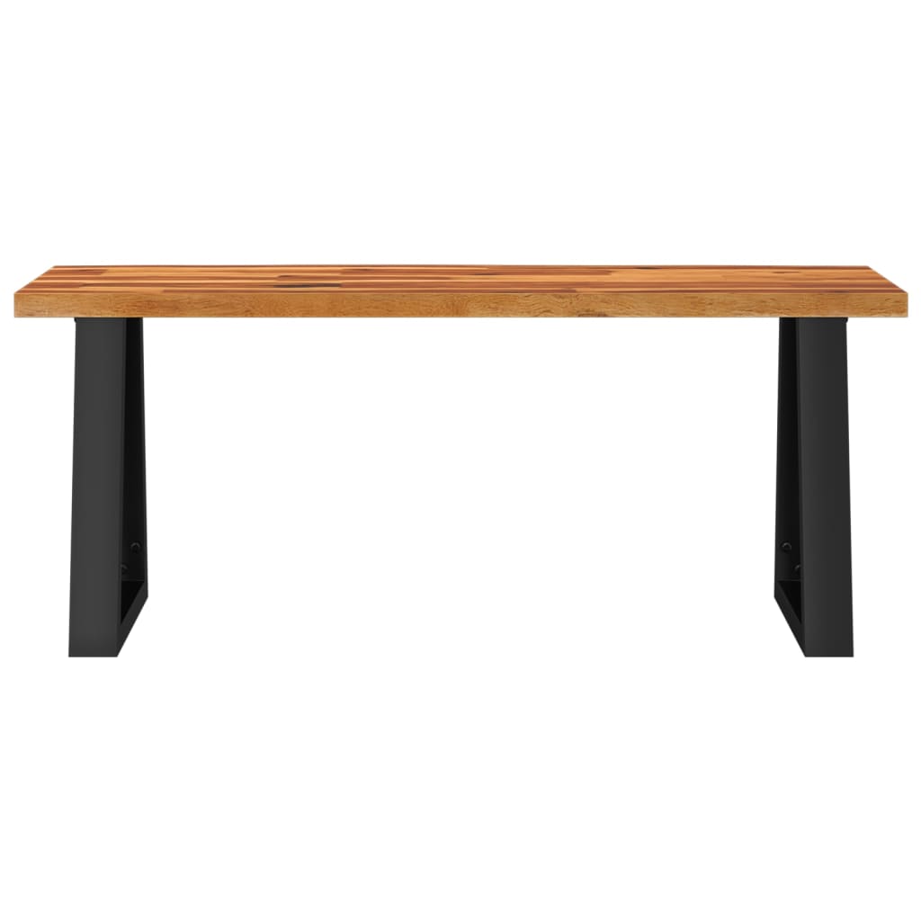 Sittebenk med naturlig kant 110 cm heltre akasie