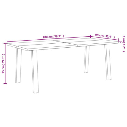 Spisebord Kjøkkenbord 200x90x75 cm heltre akasie