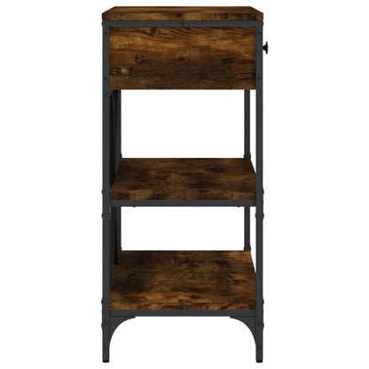 Avlastningsbord Konsollbord Røkt Eik med skuffer og hyller