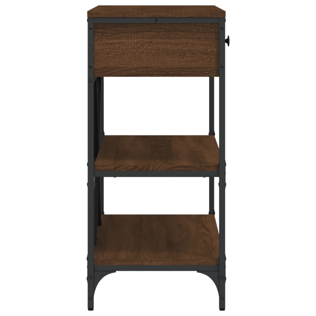 Avlastningsbord Konsollbord Brun Eik med skuffer og hyller