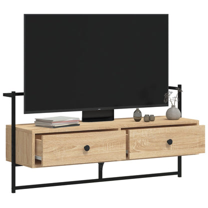 TV-benk veggmontert sonoma eik 100,5x30x51 cm konstruert tre