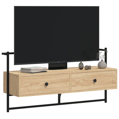 TV-benk veggmontert sonoma eik 100,5x30x51 cm konstruert tre