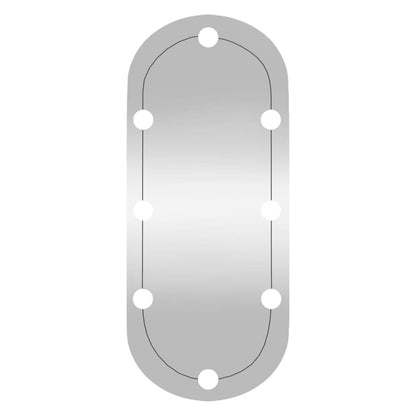 Veggspeil med LED-lys 30x70 cm glass oval