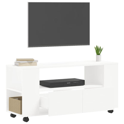 TV-benk hvit 102x34,5x43 cm konstruert tre