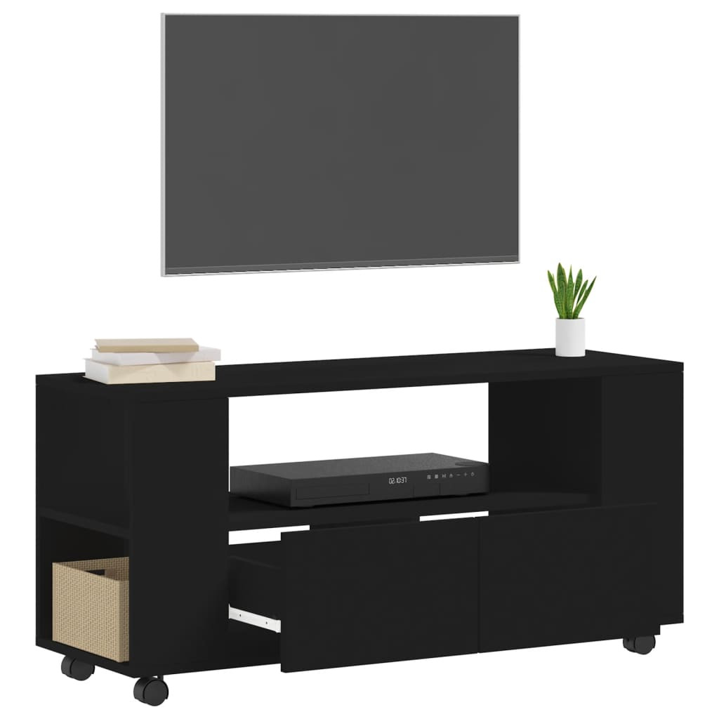 TV-benk svart 102x34,5x43 cm konstruert tre