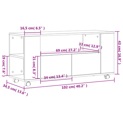 TV-benk svart 102x34,5x43 cm konstruert tre