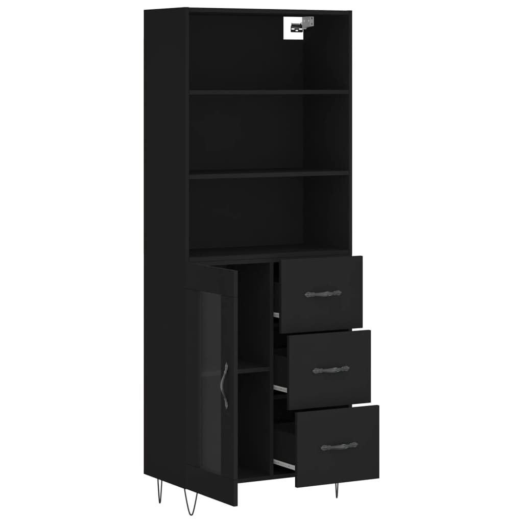 Skap Svart 69,5x34x180 cm