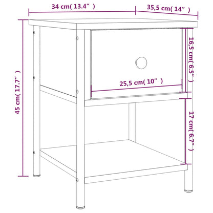 Nattbord Sengbord sonoma eik 34x35,5x45 cm konstruert tre