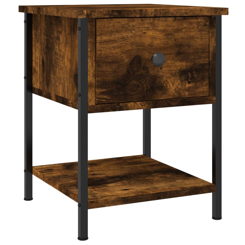 Nattbord 2 stk røkt eik 34x35,5x45 cm konstruert tre