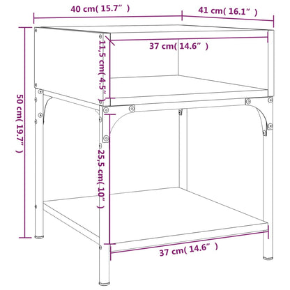 Nattbord Sengbord røkt eik 40x41x50 cm konstruert tre