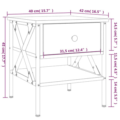 Nattbord Sengbord svart 40x42x45 cm konstruert tre