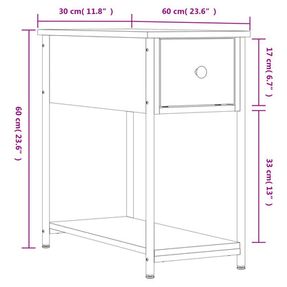 Nattbord Sengbord svart 30x60x60 cm konstruert tre