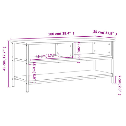 TV-benk svart 100x35x45 cm konstruert tre