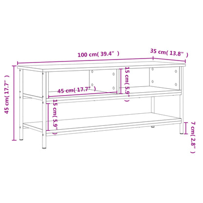 TV-benk sonoma eik 100x35x45 cm konstruert tre