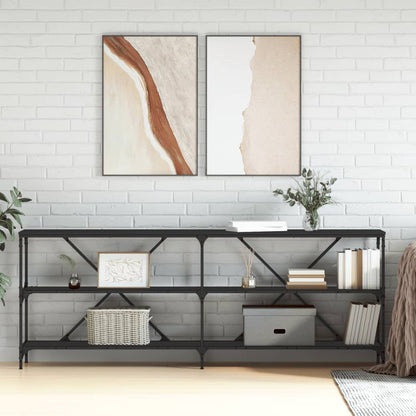 Avlastningsbord Konsollbord Svart 200x30x75 cm