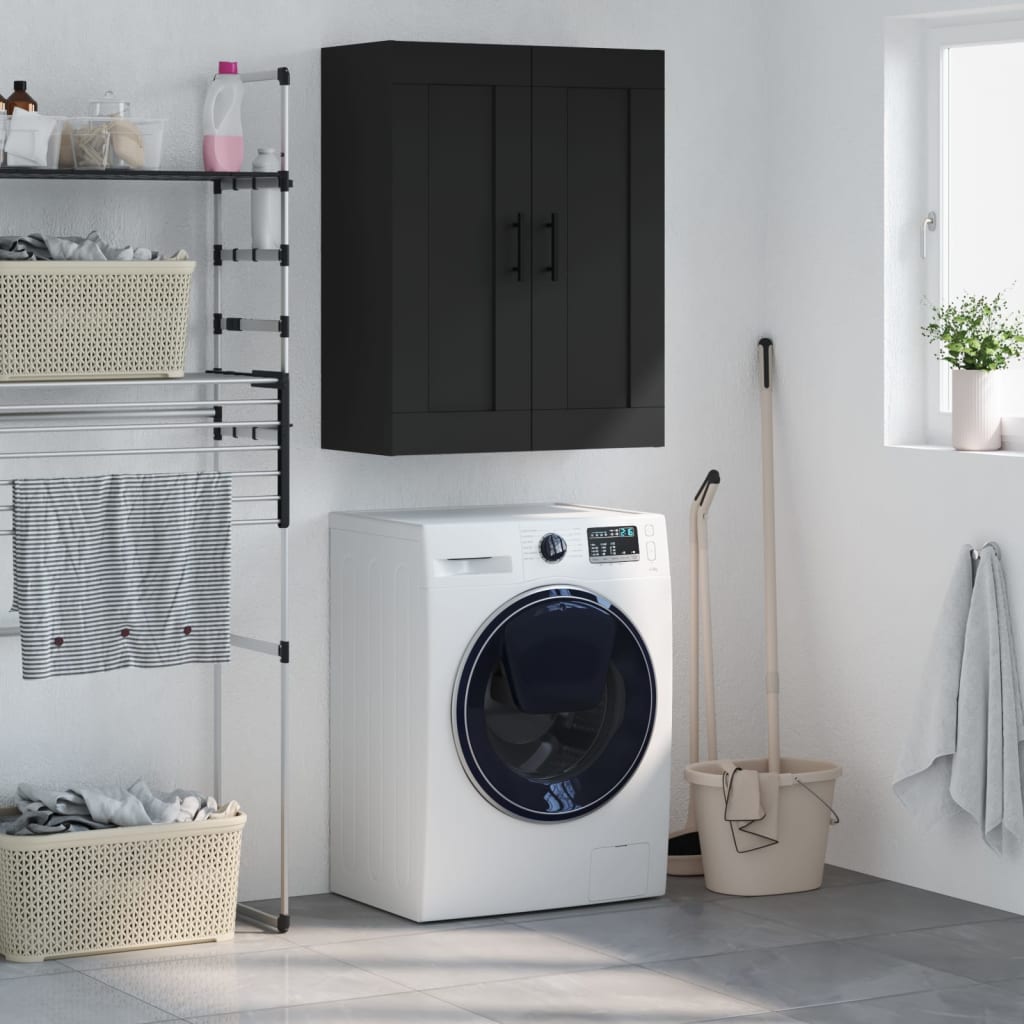 Veggskap Svart 69,5x34x90 cm