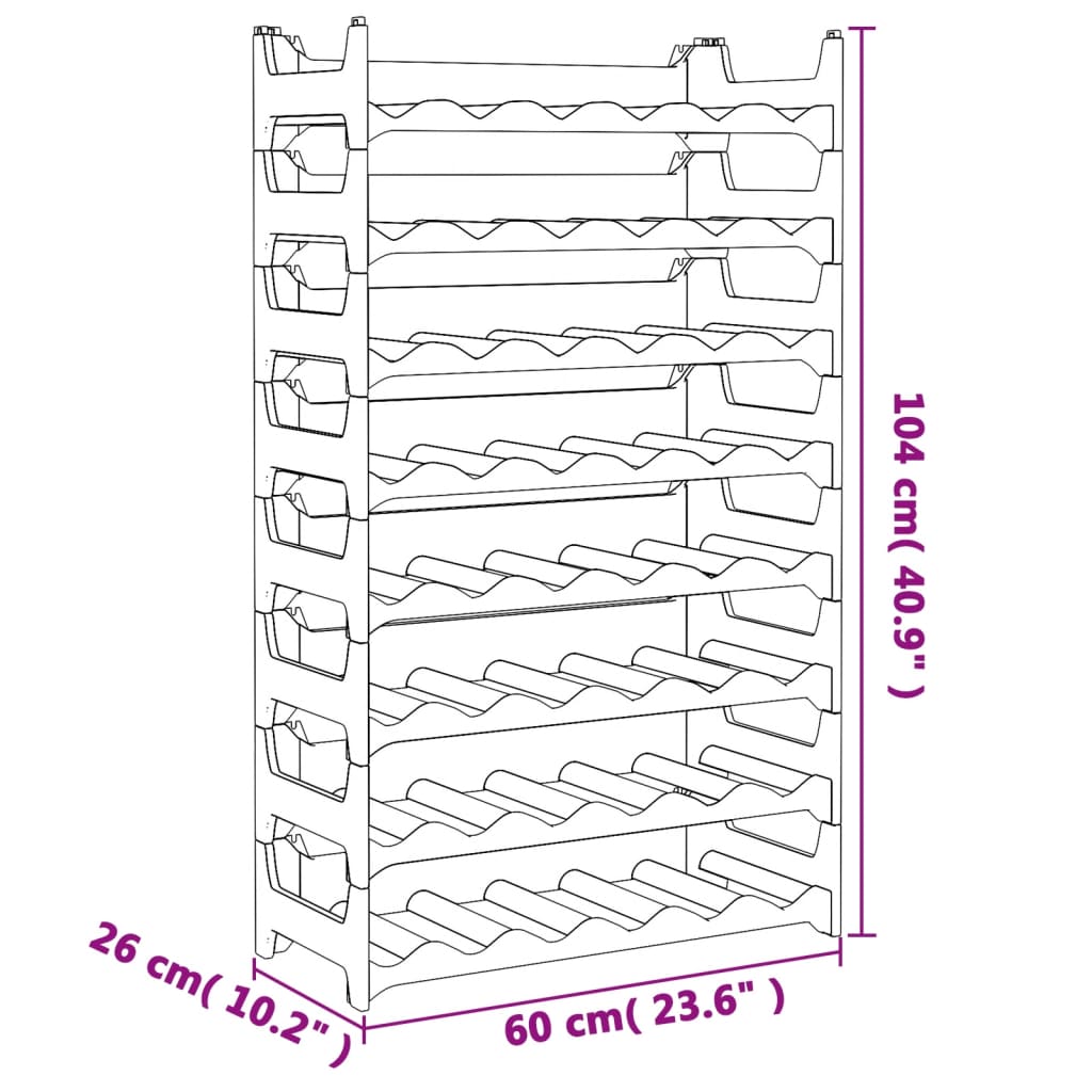 Vinstativ for 48 flasker PP stablebar