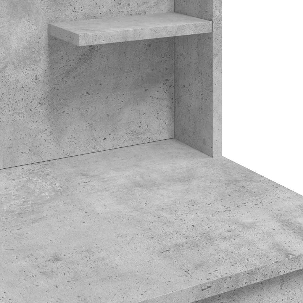 Sminkebord Betonggrå LED 96x40x142 cm
