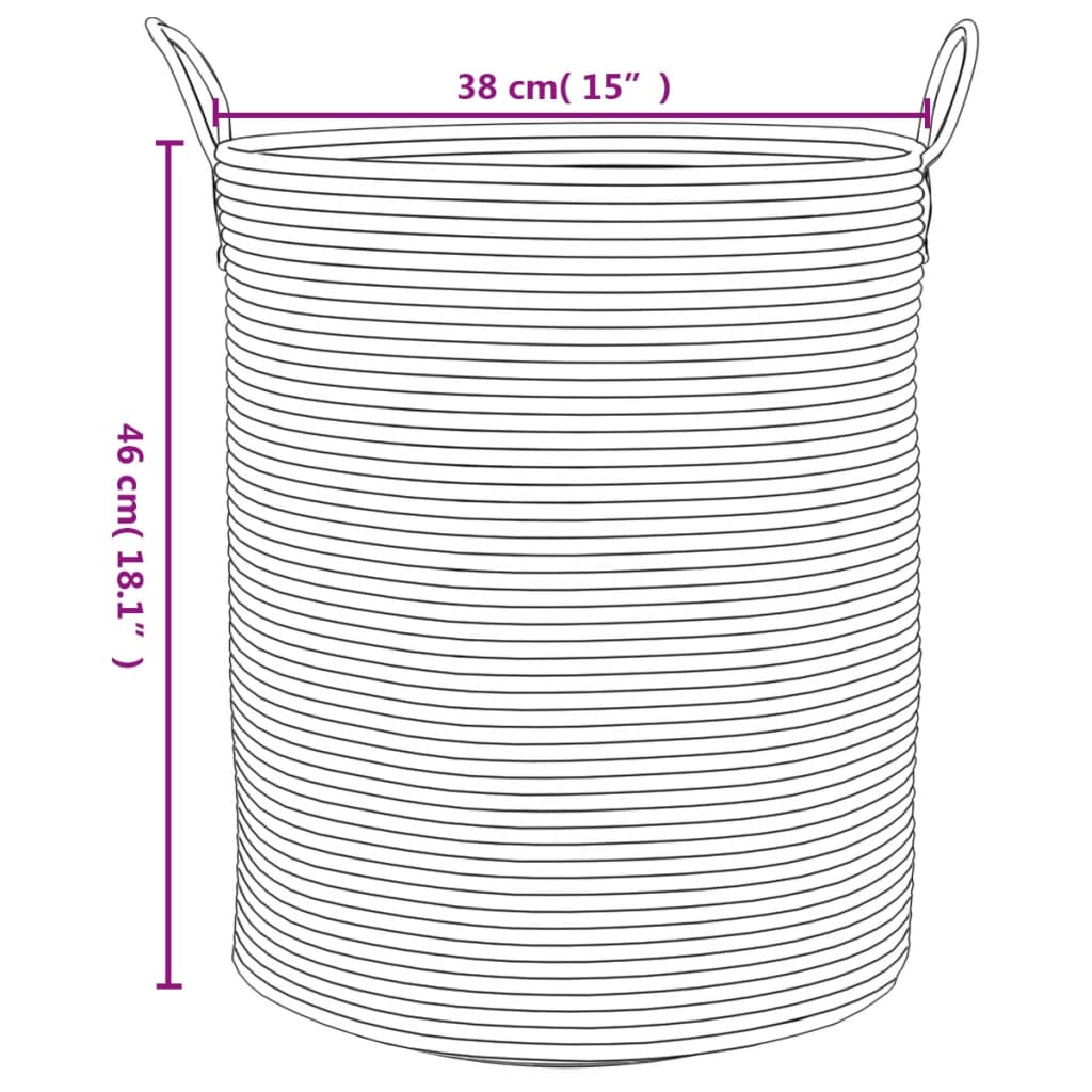 Dekorativ kurv Oppbevaringskurv brun og hvit Ø38x46 cm bomull