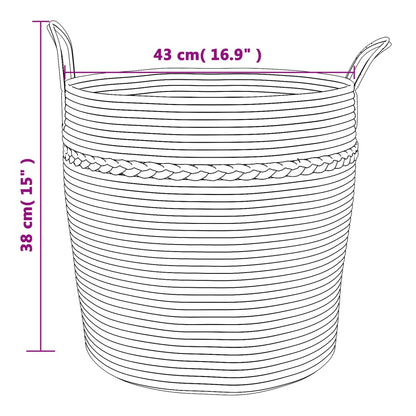 Dekorativ kurv Oppbevaringskurv brun og hvit Ø43x38 cm bomull