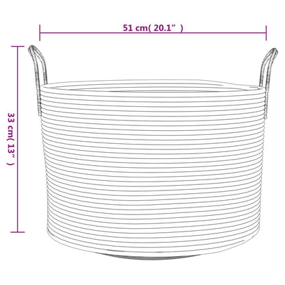 Dekorativ kurv Oppbevaringskurv brun og hvit Ø51x33 cm bomull