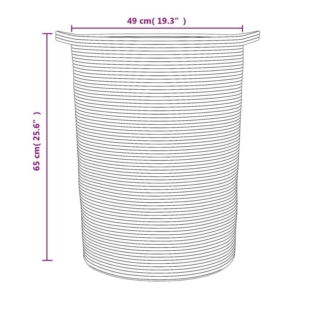 Dekorativ kurv Oppbevaringskurv brun og hvit Ø49x65 cm bomull