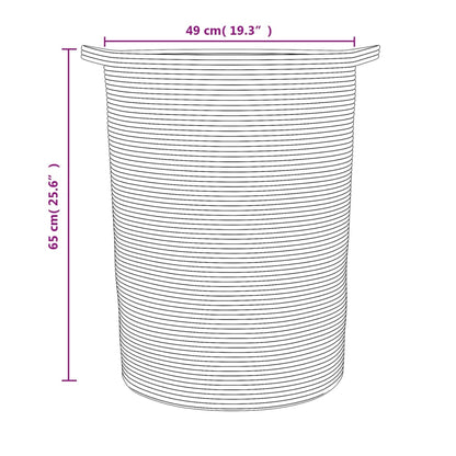 Dekorativ kurv Oppbevaringskurv brun og hvit Ø49x65 cm bomull