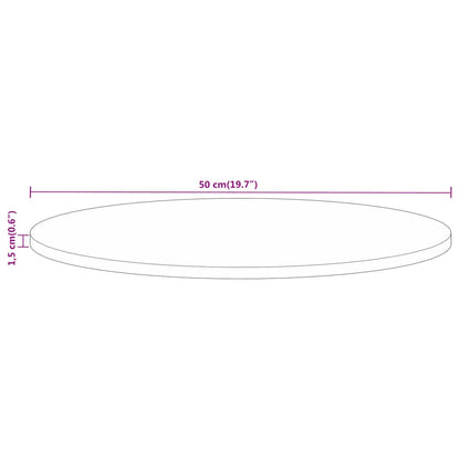 Bordplate Ø 50x1,5 cm rund grovt heltre mango