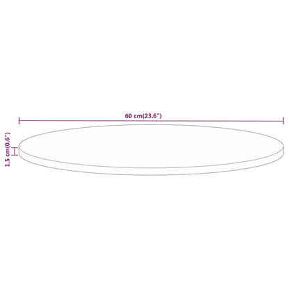 Bordplate Ø 60x1,5 cm rund grovt heltre mango