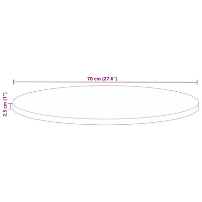 Bordplate Ø 70x2,5 cm rund gjenvunnet heltre