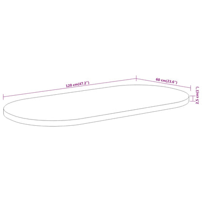 Bordplate 120x60x2,5 cm oval heltre akasie