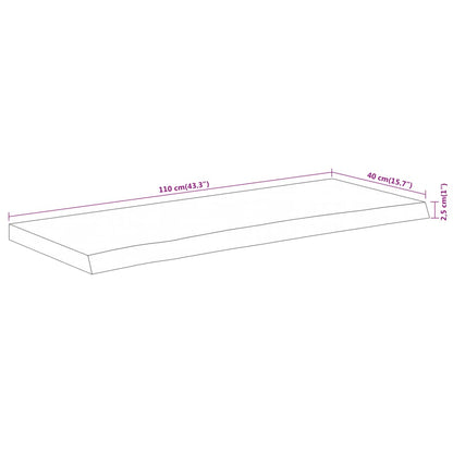 Vegghylle 110x40x2,5 cm rektangulær heltre akasie naturlig kant