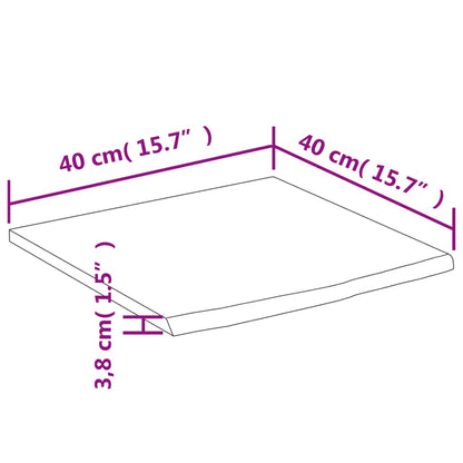 Vegghylle 40x40x3,8 cm firkantet heltre akasie naturlig kant