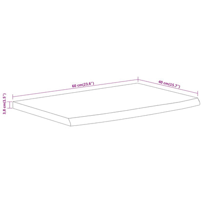 Vegghylle 60x40x3,8 cm rektangulær heltre akasie naturlig kant