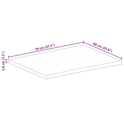 Bordplate 70x60x3,8 cm naturlig kant grovt heltre mangotre