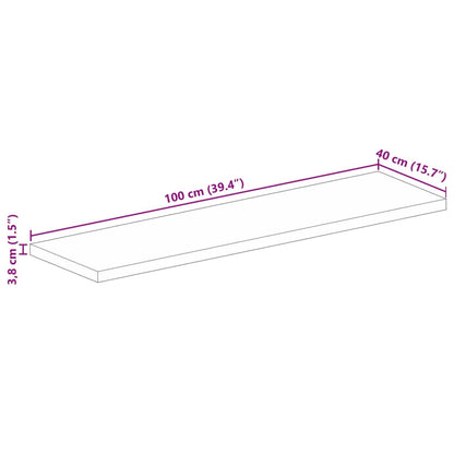 Bordplate 100x40x3,8 cm rektangulær gjenvunnet heltre