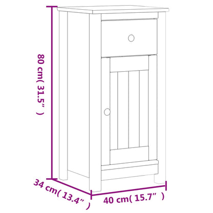 Baderomsskap BERG svart 40x34x80 cm heltre furu