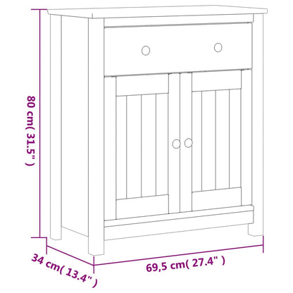 Baderomsskap BERG hvit 69,5x34x80 cm heltre furu