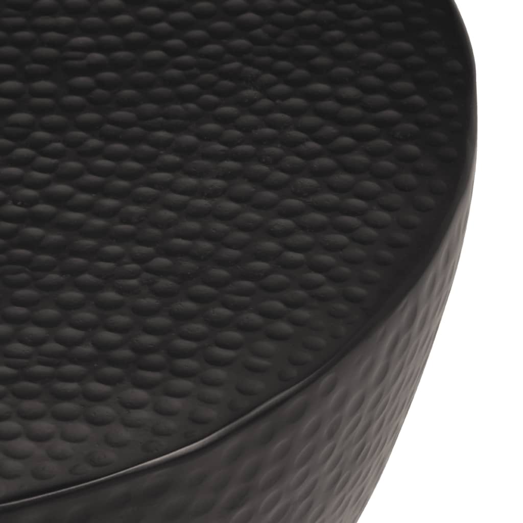 Salongbord Sofabord Svart hamret aluminium Ø 50x30 cm