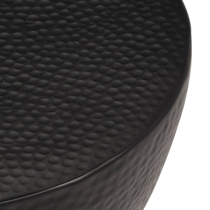 Salongbord Sofabord Svart hamret aluminium Ø 50x30 cm