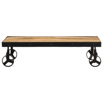 Salongbord Sofabord Tre med hjul heltre mango 100x55x26 cm
