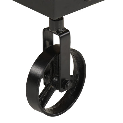 Salongbord Sofabord Tre med hjul heltre mango 100x55x26 cm