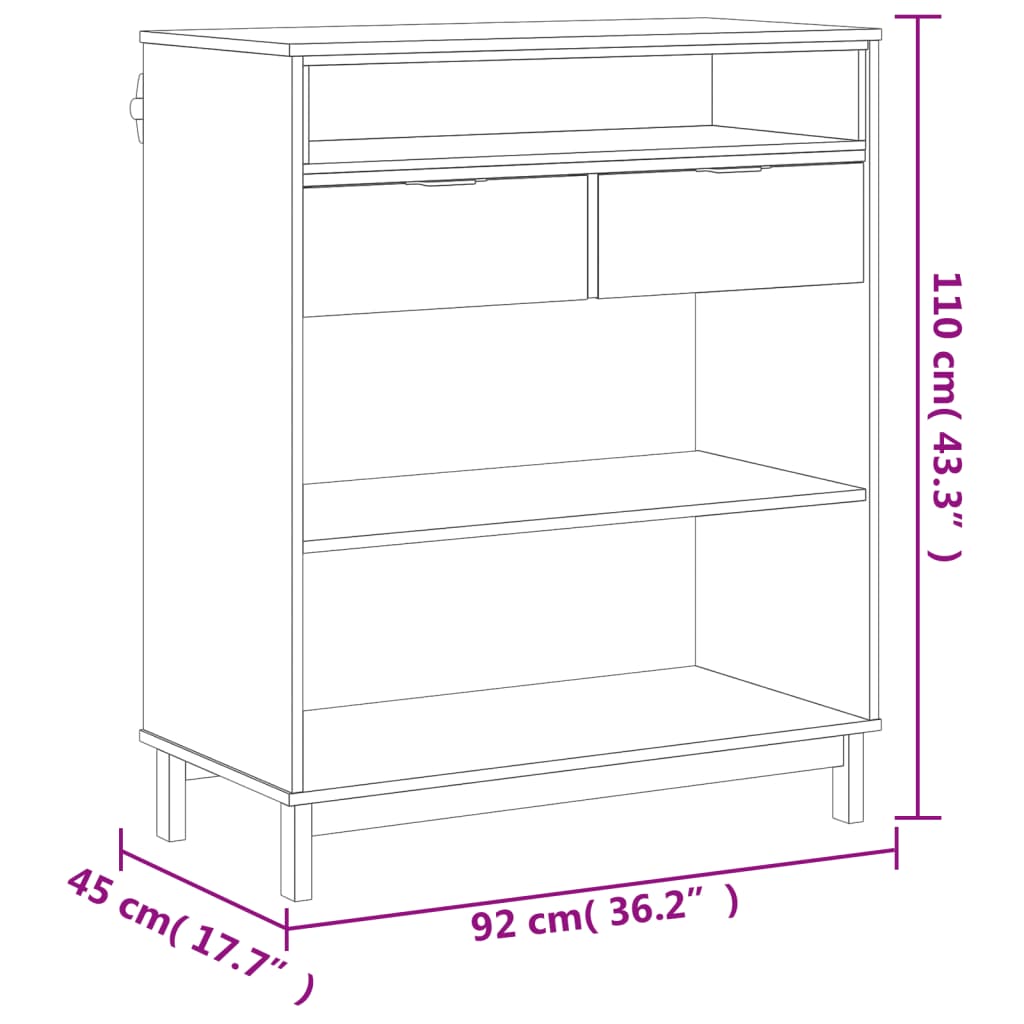 Barbord kafebord Bistrobord FLAM 92x45x110 cm heltre furu