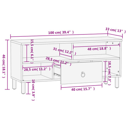 TV-benk 100x33x46 cm heltre mango